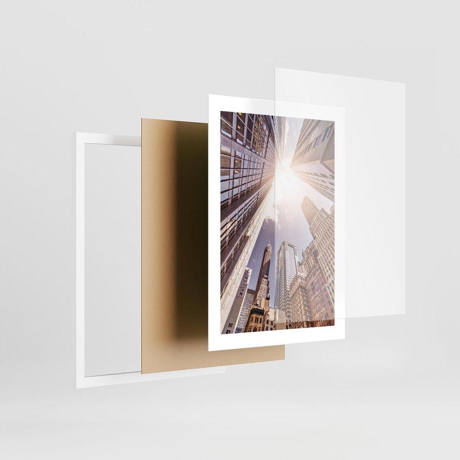 Plakat w ramie 30x40 - Oczami artysty - miasto, perspektywa - rama biała