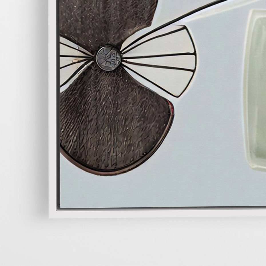 Obraz w ramie 80x120 - Plamy w Niebieskim - sztuka abstrakcyjna, linie - rama biała