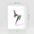 Plakat w ramie 40x50 - Taniec w akwareli - taniec, akwarela - rama biała