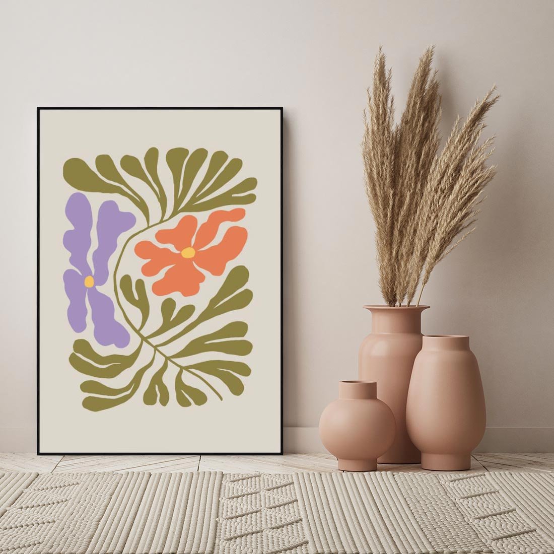 Obraz w ramie 70x100 - Bezgraniczne Impresje - kwiaty, abstrakcja - rama czarna