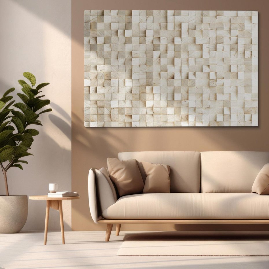 Obraz na płótnie 70x50 - Geometryczne 3D: Abstrakcyjna Harmonia - geometryczne, 3D