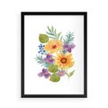 Plakat w ramie 50x70 - Kwiatowe Inspiracje - akwarelowe polne kwiaty, minimalistyczny plakat - rama czarna