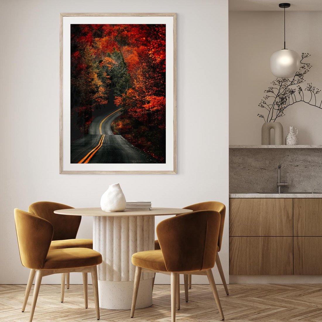 Plakat w ramie 40x50 - Jesienne Podróżowanie - fotografia, jesień - rama drewno