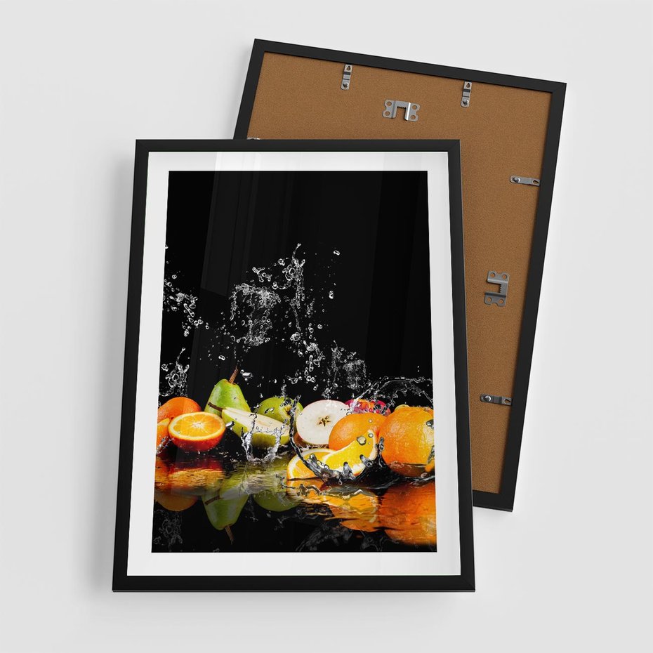 Plakat w ramie 50x70 - Owoce w Restauracji - owoce, kuchnia - rama czarna