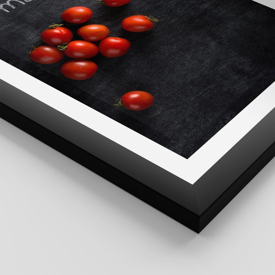 Plakat w ramie 50x70 - Świeżość Smaku - pomidory, kuchnia - rama czarna