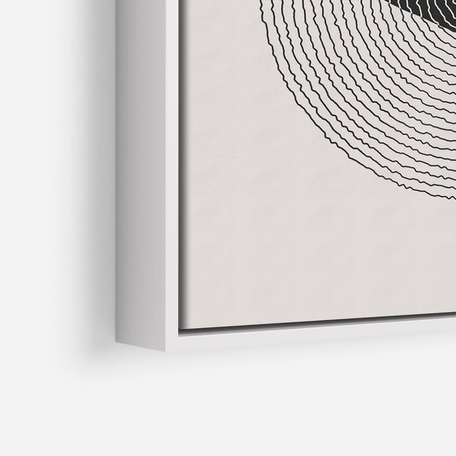 Obraz w ramie 70x100 - Boho Przenikanie Uroku - abstrakcyjna kompozycja, okręgi - rama biała