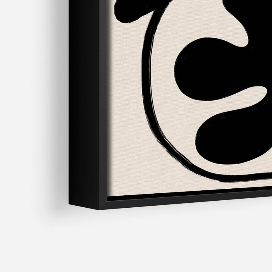 Obraz w ramie 70x100 - Wyjątkowość Boho - minimalistyczny abstrakcyjny obraz, prymitywne kwiaty - rama czarna