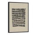 Obraz w ramie 70x100 - Energetyczne Pulsacje Nowości - boho plakat, czarne kropki kreski - rama czarna