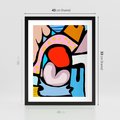 Plakat w ramie 40x50 - Czarny Komiks - abstrakcyjne formy, komiksowy styl - rama czarna