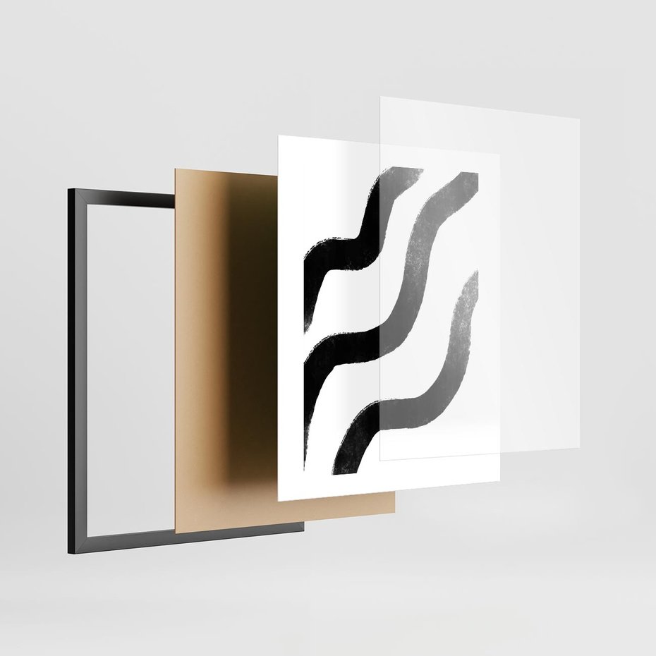Plakat w ramie 40x50 - Wibracje Plam - abstrakcja, minimalizm - rama czarna