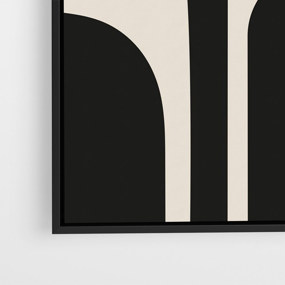 Obraz w ramie 50x70 - Abstrakcyjne Linie - boho plakat, rycina - rama czarna