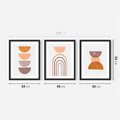 Zestaw obrazy w ramie 40x50 galeria - Abstrakcyjne, kształty, boho - rama czarna