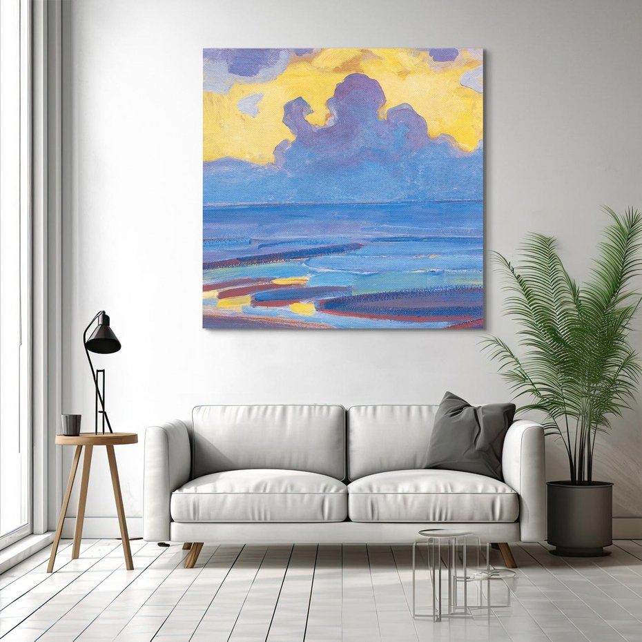 Obraz na płótnie 40x40 - "By the Sea" (1909), Piet Mondrian - Reprodukcja - reprodukcja, obraz na płótnie