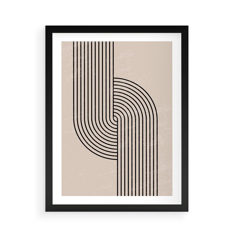 Plakat w ramie 50x70 - Puls Abstrakcji - abstrakcyjne linie, geometria - rama czarna