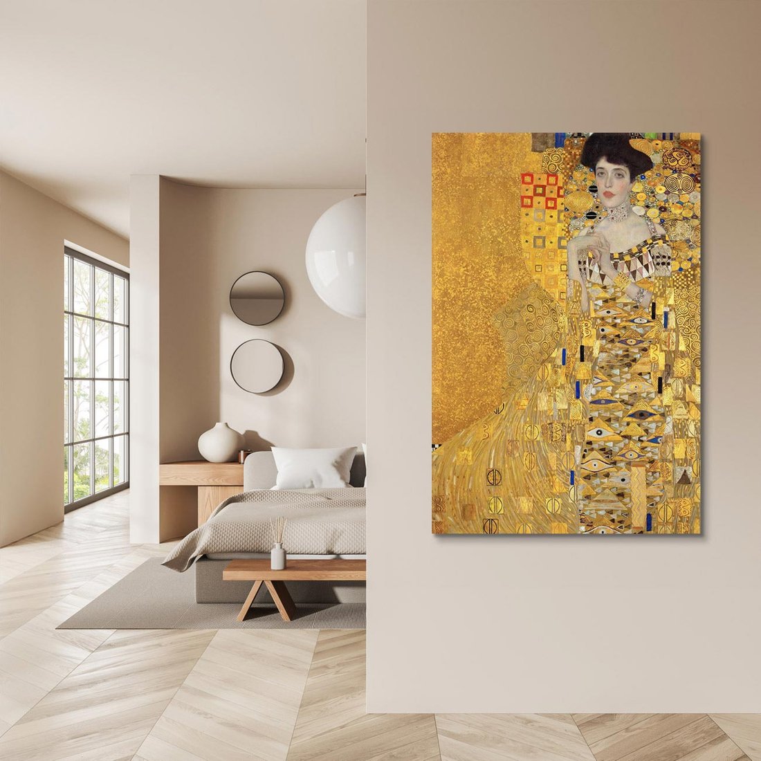 Obraz na płótnie 80x120 - "Portret Adele Bloch-Bauer I" (1907), Gustav Klimt - Reprodukcja - reprodukcja, obraz na płótnie