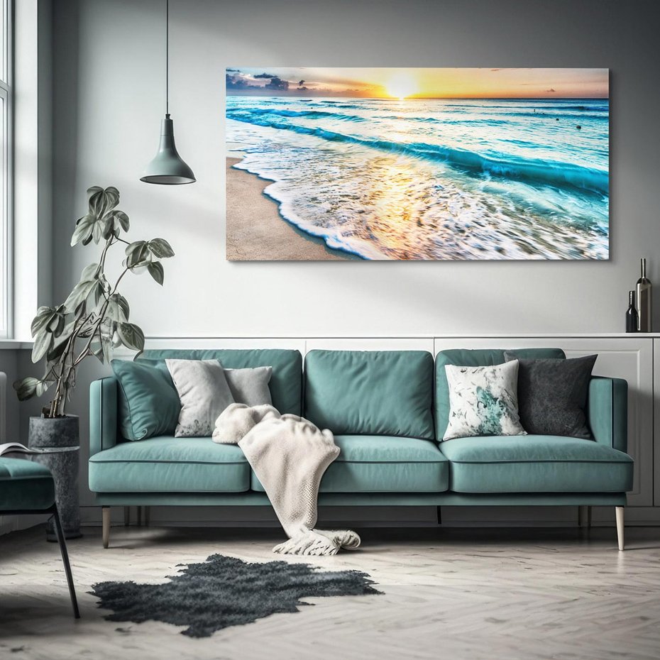 Obraz na płótnie 120x60 - Spokój morza: moment relaksu - plaża, morze