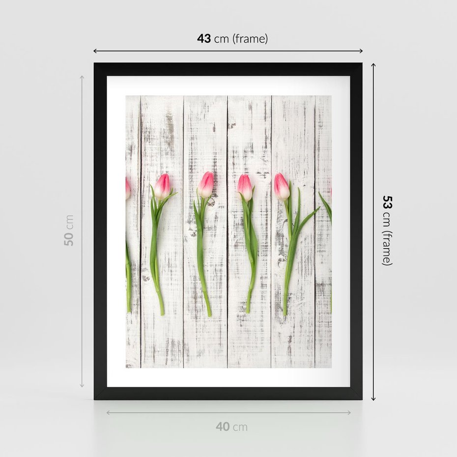 Plakat w ramie 40x50 - Kwintesencja Piękna - kwiaty, tulipany - rama czarna