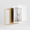 Plakat w ramie 30x40 - Szkicowany królik w grafice - szkic, królik - rama drewno