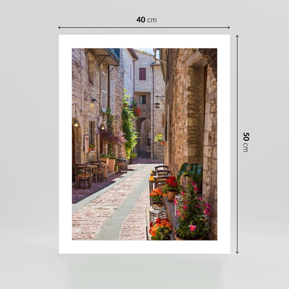 Plakat bez ramy 40x50 - Malownicze Zakątki Miasta - uliczka, perspektywa