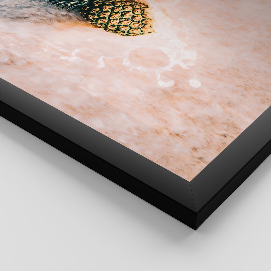 Zestaw obrazy w ramie 50x70 galeria - Plaża, morze, ananas, kokosy, palmy - rama czarna