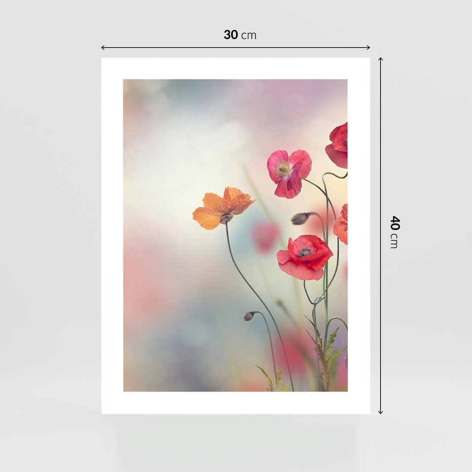 Plakat bez ramy 30x40 - Urok natury - kwiaty, akwarela