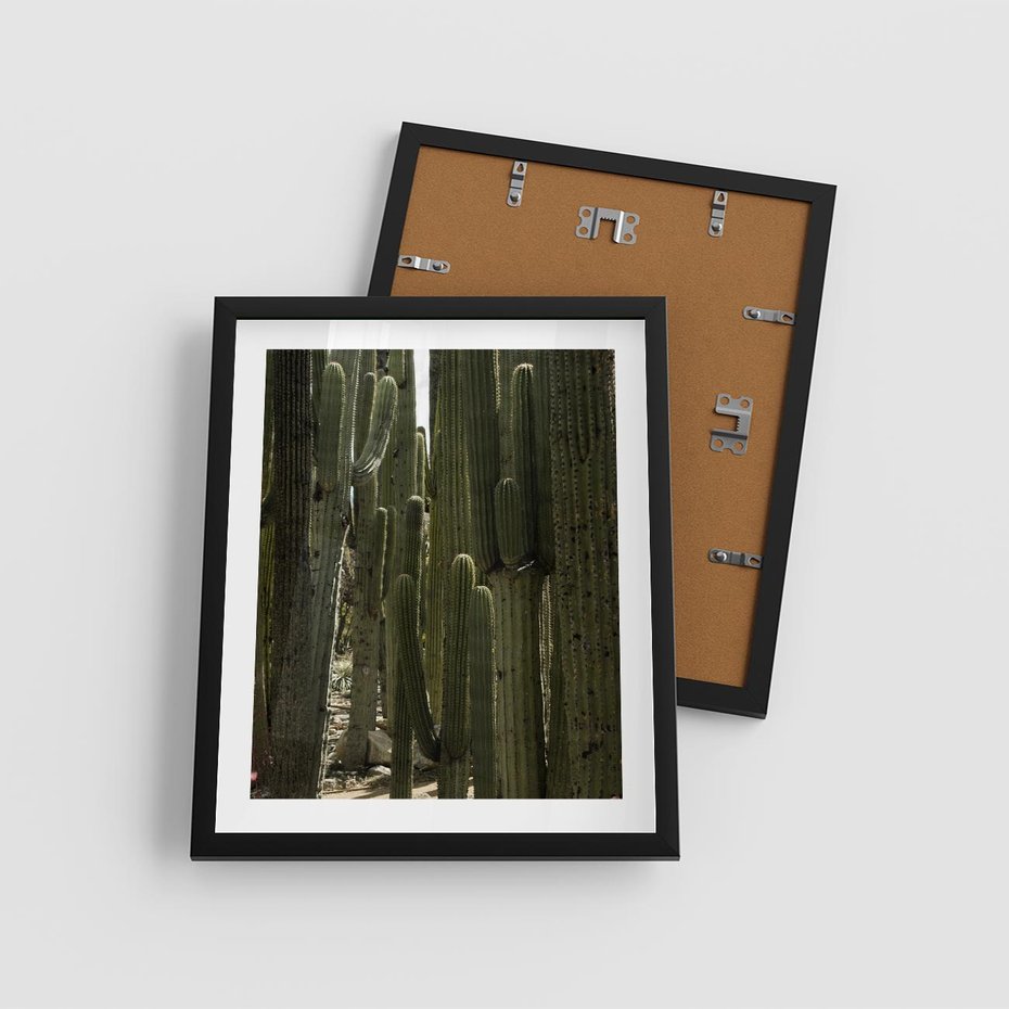 Plakat w ramie 40x50 - Wyjątkowy Klimat Boho - kaktusy, pustynia - rama czarna