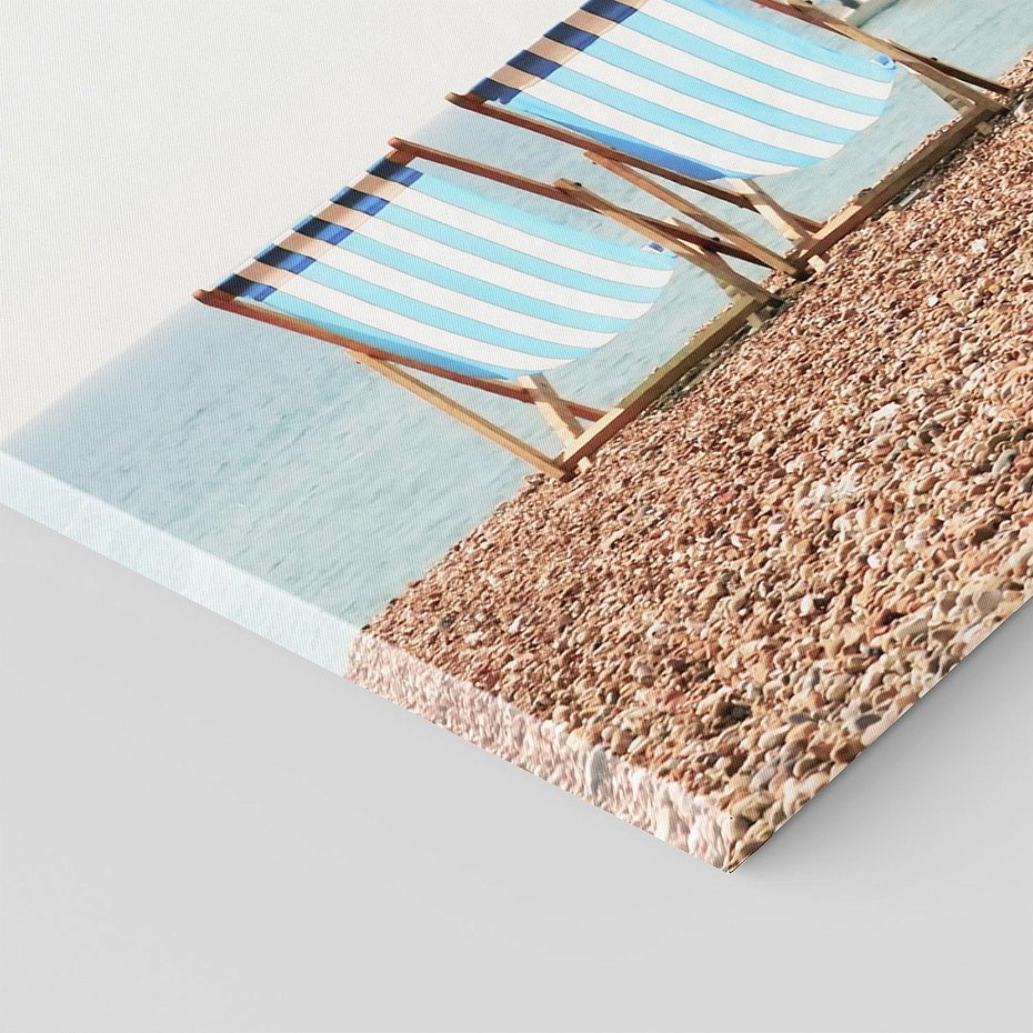 Obraz na płótnie 100x50 - Letnia retro bajka - fotografia, pasiaste leżaki