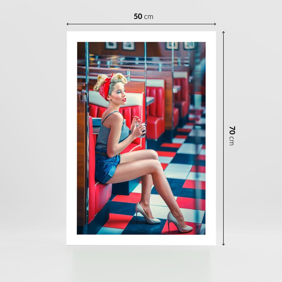 Plakat bez ramy 50x70 - Stylowa Elegancja - retro, pinup