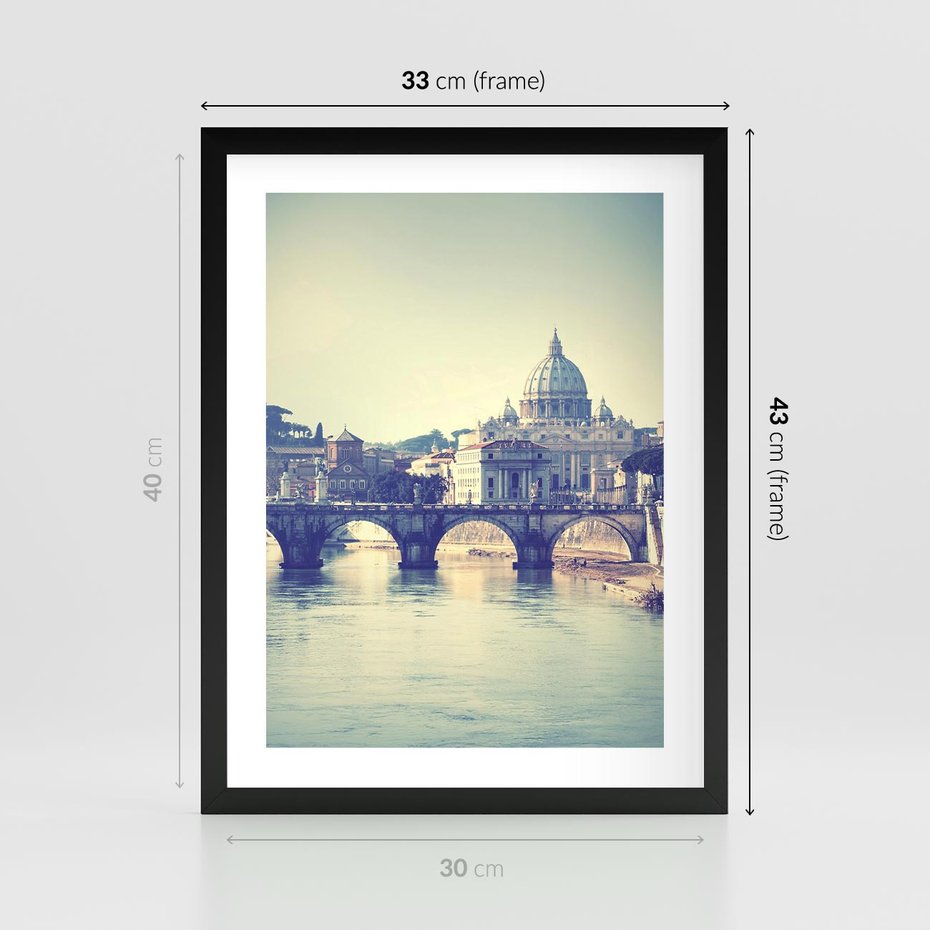 Plakat w ramie 30x40 - Urok włoskiego miasta - Włochy, miasto - rama czarna