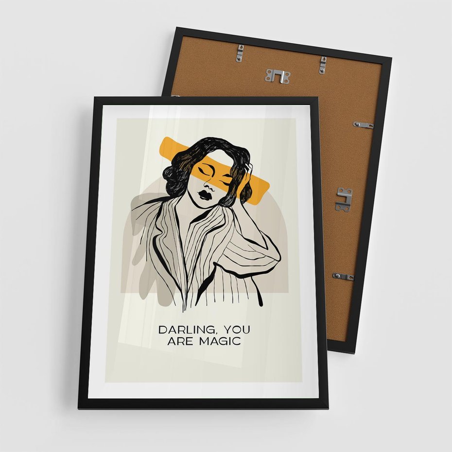 Plakat w ramie 50x70 - Sztuka Kobiecej Osobowości - nowoczesna grafika, kobieta - rama czarna