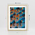 Plakat w ramie 30x40 - Trójwymiarowa Gra - geometryczna, 3D - rama drewno