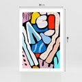 Plakat bez ramy 21x30 - Kolory Na Czerni - abstrakcyjne formy, komiksowy styl