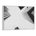 Obraz w ramie 70x50 - Nowoczesna Dynamika - perspektywa, wieżowce - rama biała