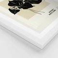 Plakat w ramie 50x70 - Ekspresja w szkicowanych kształtach - kwiaty, typografia - rama biała