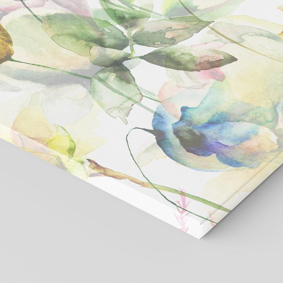 Obraz na płótnie 70x70 - Delikatne Kolory - akwarelowe, kwiaty