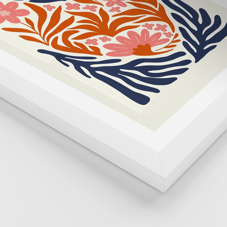 Plakat w ramie 30x40 - Kwiatami Splecione - kwiaty, nowoczesny plakat - rama biała