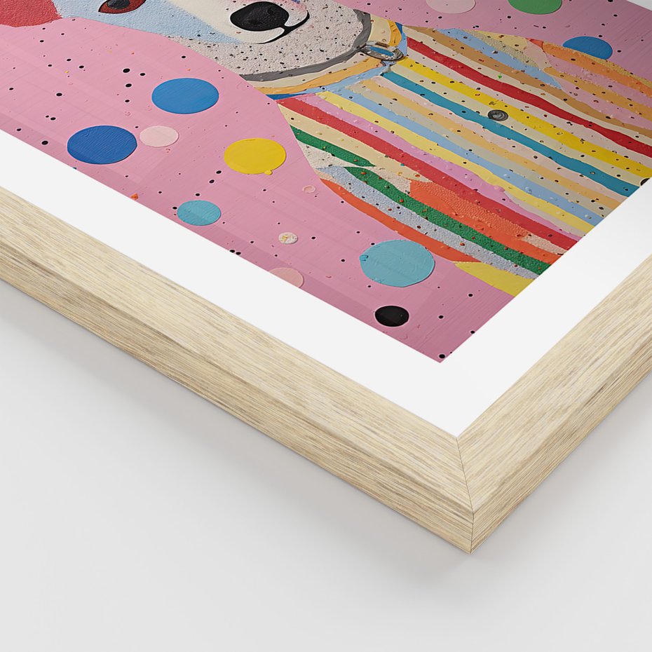 Zestaw obrazy w ramie 30x40 galeria - dla, dzieci, pieski, akwarela - rama drewno