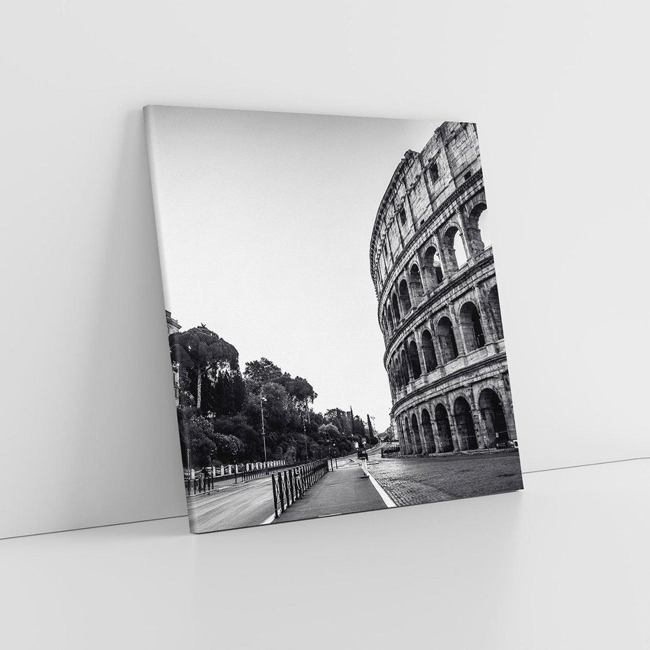 Obraz na płótnie 40x40 - Echa Historii - czarno biała fotografia, koloseum