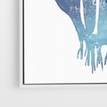 Obraz w ramie 80x120 - Akwarelowy Błękit - pastelowy, abstrakcyjny plakat - rama biała