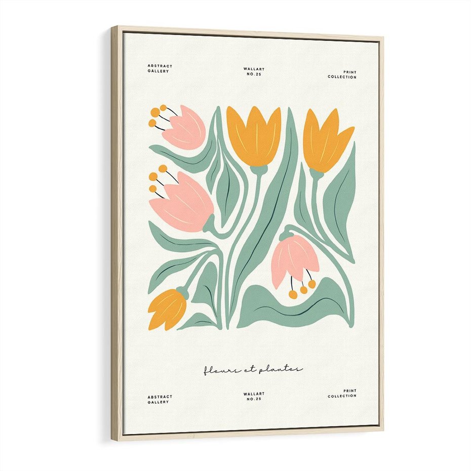 Obraz w ramie 80x120 - Tajemnicza Aura - kwiaty, nowoczesna abstrakcja - rama drewno