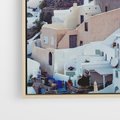 Obraz w ramie 50x70 - Biel ponad Błękitem - Santorini, białe budynki - rama drewno