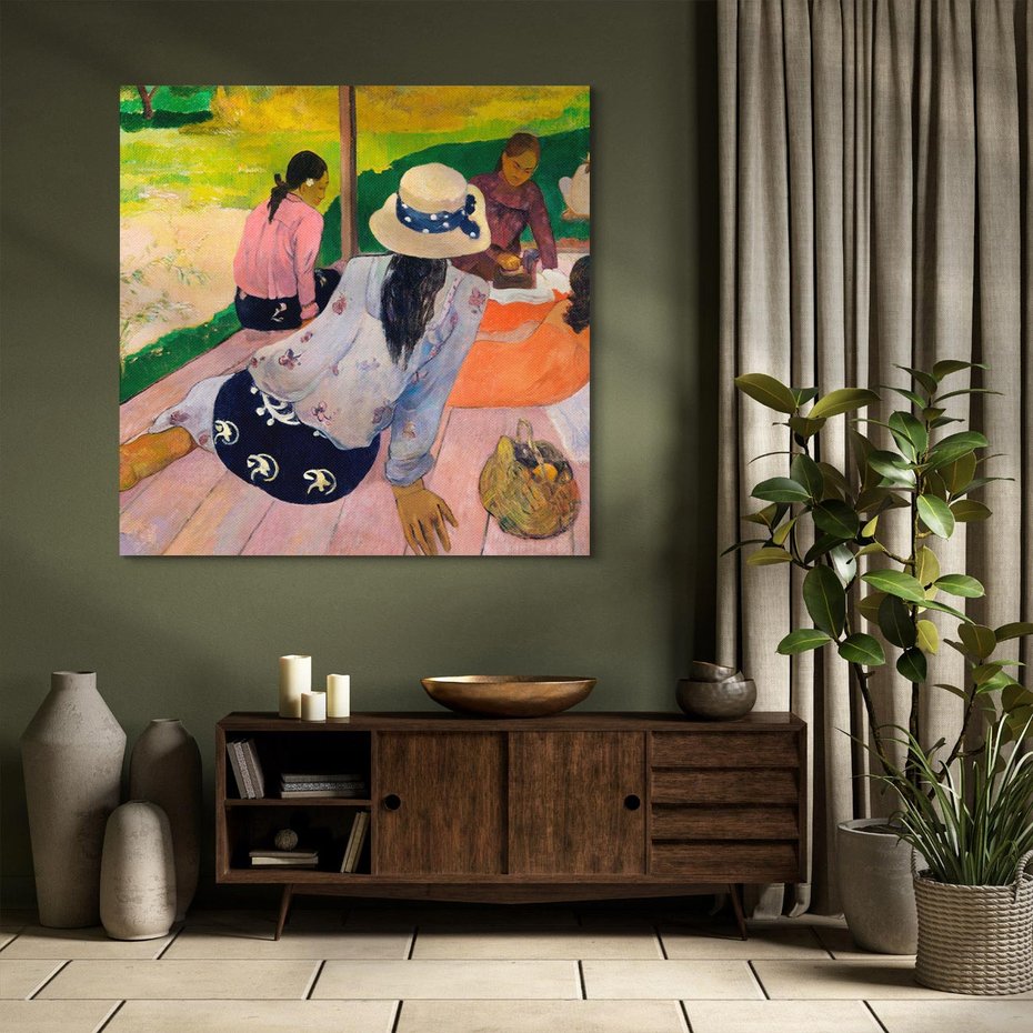 Obraz na płótnie 70x70 - Sjesta 1892, Paul Gauguin - Reprodukcja - reprodukcja, obraz na płótnie