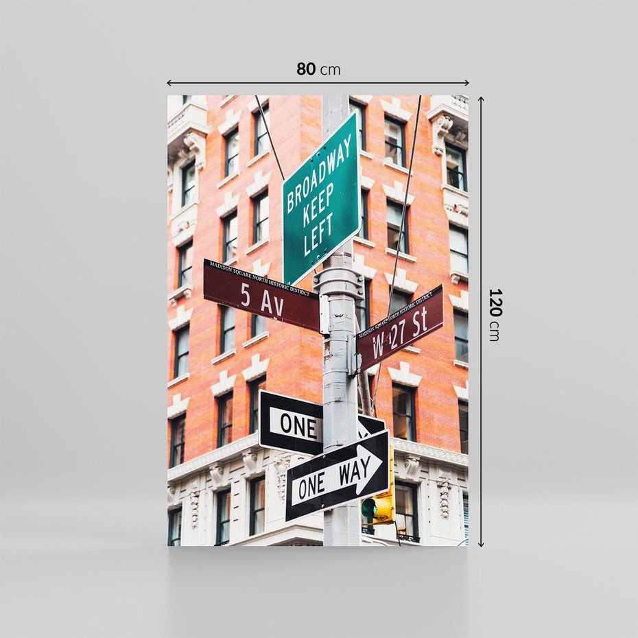 Obraz na płótnie 80x120 - Namiastka wielkiego miasta - Nowy Jork, drogowskaz