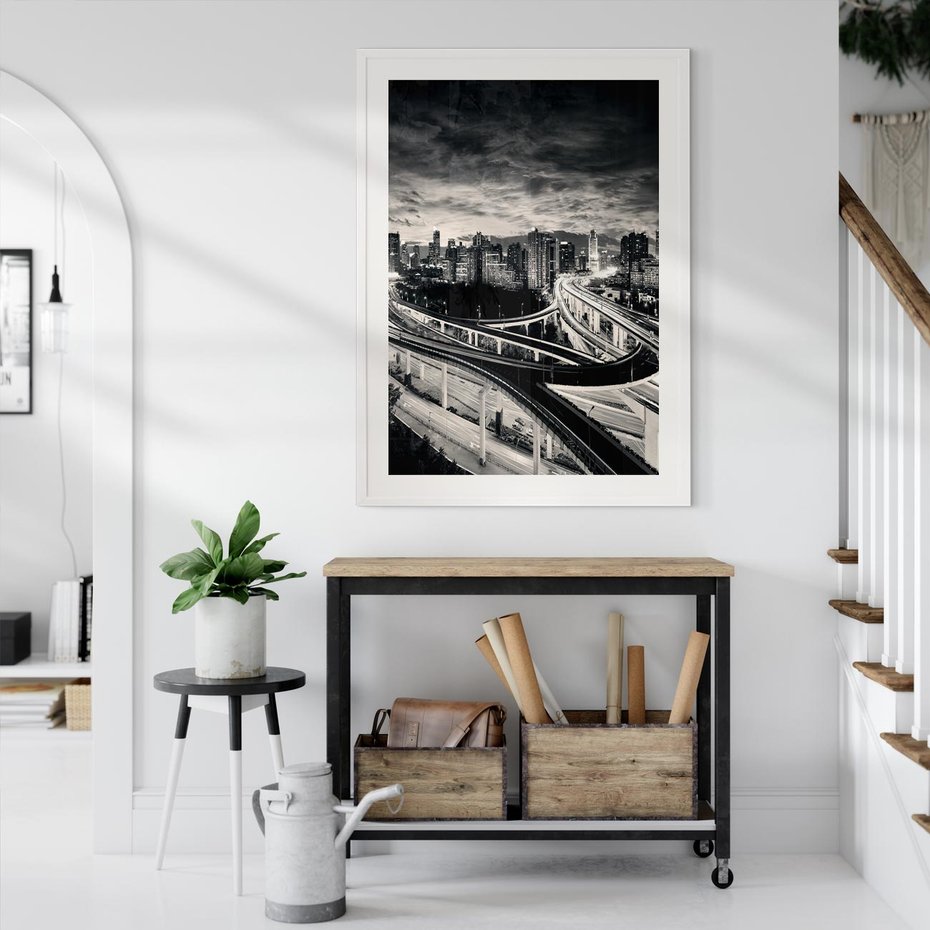 Plakat bez ramy 21x30 - Miejska Symfonia - miasto, nocą