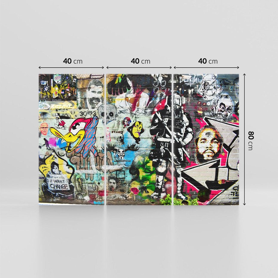 Obraz na płótnie 120x80 - Energiczne wybuchy graffiti - graffiti