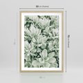 Plakat w ramie 50x70 - Liście w Jasnych Odcieniach Zielonego - liście, jasna zieleń fotografia - rama drewno