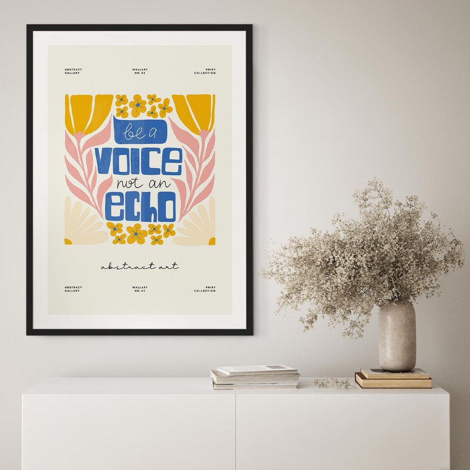 Plakat bez ramy 21x30 - Złote Impulsy - typografia, kwiaty