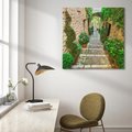 Obraz na płótnie 80x80 - Magiczna podróż w głąb miasta - uliczka, perspektywa