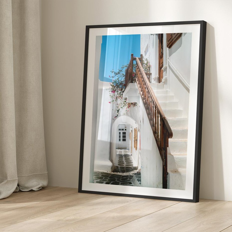 Plakat bez ramy 40x50 - Schody Uliczką W dół - schody, uliczka