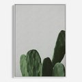 Obraz w ramie 80x120 - Majestatyczne Wysokości - kaktusy, liście - rama biała